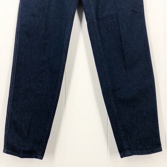Lee VTG 80s Relaxed Tapered Ankle Pleated Jean Deadstock Size 10 Dark Blue - Picture 5 of 15